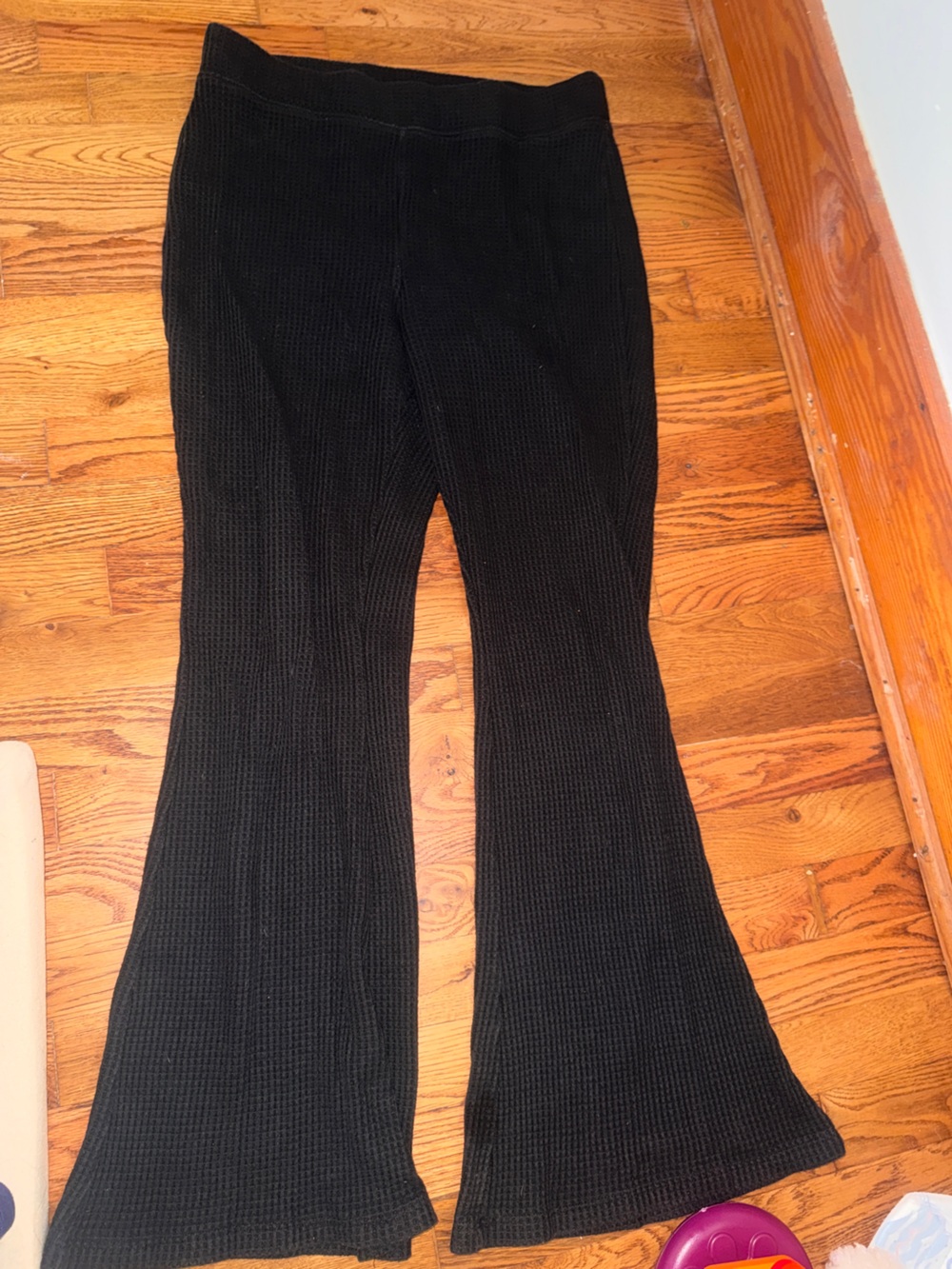 aerie Black waffle pants